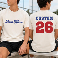 Personalized Team Name Shirt, Custom Player Name Number Tee, Sports Jersey Style T-Shirt, Game Day Outfit, Gift for Athlete, Front Back