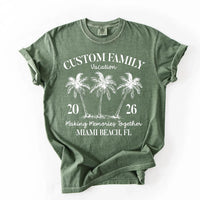 Personalized Family Vacation Shirt, Custom Matching Beach Trip Tee, Tropical Palm Tree Group Shirts, Reunion Outfit, Family Trip Gift