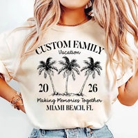 Personalized Family Vacation Shirt, Custom Matching Beach Trip Tee, Tropical Palm Tree Group Shirts, Reunion Outfit, Family Trip Gift