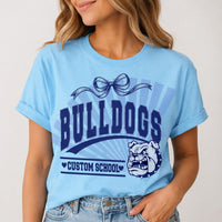 Personalized School Mascot Shirt, Custom School Name Spirit Tee, Varsity Team Graphic T-Shirt, Teacher Game Day Outfit, Team Mom Gift
