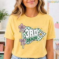 Personalized Grade Level Educator Shirt, Custom 1st 2nd 3rd 4th 5th Tee, Cute Teacher Pennant Tee, Back to School Outfit, Gift for Teacher