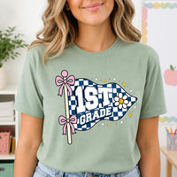 Personalized Grade Level Educator Shirt, Custom 1st 2nd 3rd 4th 5th Tee, Cute Teacher Pennant Tee, Back to School Outfit, Gift for Teacher