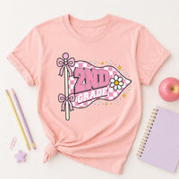 Personalized Grade Level Educator Shirt, Custom 1st 2nd 3rd 4th 5th Tee, Cute Teacher Pennant Tee, Back to School Outfit, Gift for Teacher