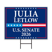 Julia Letlow For Louisiana Senate 2026 Yard Sign, Corrugated Plastic Senate Elections, Race Red White & Blue Yard Sign with Metal H-Stake