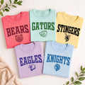 Personalized School Spirit Shirt, Custom Team Mascot Tee, Varsity Name T-Shirt, Game Day Fan Apparel, Gift for Students and Coaches