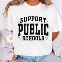 Support Public Schools Shirt, Teacher Advocacy Tee, Retro Collegiate Education Top, Back to School Outfit, Teacher Appreciation Gift