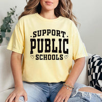 Support Public Schools Shirt, Teacher Advocacy Tee, Retro Collegiate Education Top, Back to School Outfit, Teacher Appreciation Gift