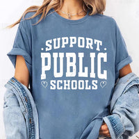 Support Public Schools Shirt, Teacher Advocacy Tee, Retro Collegiate Education Top, Back to School Outfit, Teacher Appreciation Gift