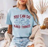You Can Do Hard Things Teacher Shirt, Motivational Classroom Tee, Cute Apple Book Pencil Graphic, Back to School Outfit, Teacher Gift