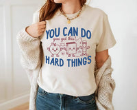 You Can Do Hard Things Teacher Shirt, Motivational Classroom Tee, Cute Apple Book Pencil Graphic, Back to School Outfit, Teacher Gift