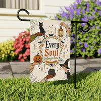 Every Soul Belongs Here Halloween Garden Flag, 12x18 Double Sided Yard Flag, Spooky Porch Decor, Autumn Welcome Sign, Witch Decor Gift