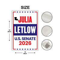 Julia Letlow For Louisiana Senate 2026 Garden Flag, Double Sided, 2026 Senate Flag, Elections Flag, Anti-Trump, Race Red White Blue Flag