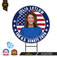 Julia Letlow For Louisiana Senate 2026 Yard Sign, Corrugated Plastic Senate Elections, Race Red White & Blue Yard Sign with Metal H-Stake