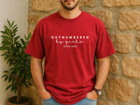 Personalized Outnumbered by Girls Shirt, Custom Since Year Father Tee, Funny Girl Dad T-Shirt, Dad of Daughters Outfit, Gift for Papa