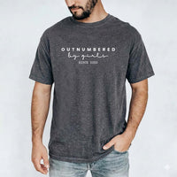 Personalized Outnumbered by Girls Shirt, Custom Since Year Father Tee, Funny Girl Dad T-Shirt, Dad of Daughters Outfit, Gift for Papa