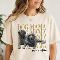 Personalized Dog Mama Photo Shirt, Custom Pet Portrait Tee, Two Pet Portrait Graphic, Birthday Gift for Her, Dog Mom Gift