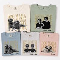 Personalized Dog Mama Photo Shirt, Custom Pet Portrait Tee, Two Pet Portrait Graphic, Birthday Gift for Her, Dog Mom Gift