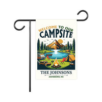 Personalized Campsite Garden Flag, 12x18 Inch Double Sided Yard Flag, Custom Family Decor, RV Camper Welcome Sign, Gift for Family