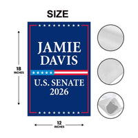 Jamie Davis For Louisiana Senate 2026 Garden Flag, Double Sided, 2026 Senate Flag, Elections Flag, Anti-Trump, Race Red White Blue Flag