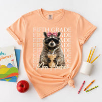Personalized Fifth Grade Teacher Shirt, Custom Teacher Name Tee, Coffee Raccoon Top, Back to School Outfit, Educator Gift