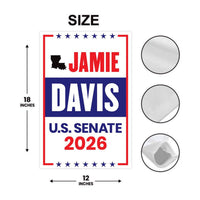 Jamie Davis For Louisiana Senate 2026 Garden Flag, Double Sided, 2026 Senate Flag, Elections Flag, Anti-Trump, Race Red White Blue Flag