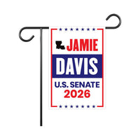 Jamie Davis For Louisiana Senate 2026 Garden Flag, Double Sided, 2026 Senate Flag, Elections Flag, Anti-Trump, Race Red White Blue Flag
