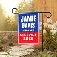 Jamie Davis For Louisiana Senate 2026 Garden Flag, Double Sided, 2026 Senate Flag, Elections Flag, Anti-Trump, Race Red White Blue Flag