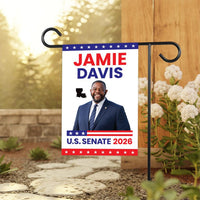 Jamie Davis For Louisiana Senate 2026 Garden Flag, Double Sided, 2026 Senate Flag, Elections Flag, Anti-Trump, Race Red White Blue Flag