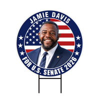 Jamie Davis For Louisiana Senate 2026 Yard Sign, Corrugated Plastic Senate Elections, Race Red White & Blue Yard Sign with Metal H-Stake
