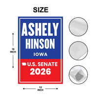 Ashley Hinson For Iowa Senate 2026 Garden Flag, Double Sided, 2026 Senate Flag, Elections Flag, Anti-Trump, Race Red White Blue Flag