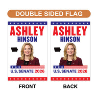 Ashley Hinson For Iowa Senate 2026 Garden Flag, Double Sided, 2026 Senate Flag, Elections Flag, Anti-Trump, Race Red White Blue Flag
