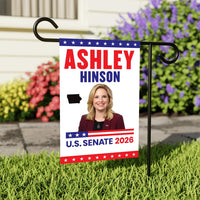 Ashley Hinson For Iowa Senate 2026 Garden Flag, Double Sided, 2026 Senate Flag, Elections Flag, Anti-Trump, Race Red White Blue Flag