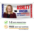Ashley Hinson For Iowa U.S. Senate Banner Sign, 13 oz Waterproof US Senate Election 2026, Democrate Vinyl Banner With Metal Grommets