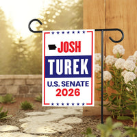 Josh Turek For Iowa Senate 2026 Garden Flag, Double Sided, 2026 Senate Flag, Elections Flag, Anti-Trump, Race Red White Blue Flag
