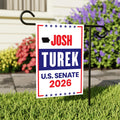 Josh Turek For Iowa Senate 2026 Garden Flag, Double Sided, 2026 Senate Flag, Elections Flag, Anti-Trump, Race Red White Blue Flag