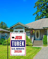 Josh Turek For Iowa Senate 2026 Garden Flag, Double Sided, 2026 Senate Flag, Elections Flag, Anti-Trump, Race Red White Blue Flag