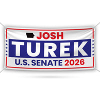 Josh Turek For Iowa U.S. Senate Banner Sign, 13 oz Waterproof US Senate Election 2026, Democrate Vinyl Banner With Metal Grommets