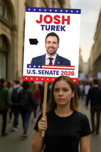 Josh Turek For Iowa Senate 2026 Election Sign, Anti-Trump, Political Campaign Sign, Senate Election 2026 Race Poster Sign
