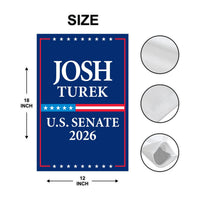 Josh Turek For Iowa Senate 2026 Garden Flag, Double Sided, 2026 Senate Flag, Elections Flag, Anti-Trump, Race Red White Blue Flag