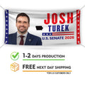 Josh Turek For Iowa U.S. Senate Banner Sign, 13 oz Waterproof US Senate Election 2026, Democrate Vinyl Banner With Metal Grommets