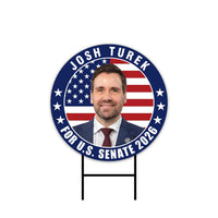 Josh Turek For Iowa Senate 2026 Yard Sign, Corrugated Plastic Senate Elections, Race Red White & Blue Yard Sign with Metal H-Stake