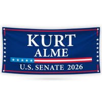 Kurt Alme For Montana U.S. Senate Banner Sign, 13 oz Waterproof US Senate Election 2026, Democrate Vinyl Banner With Metal Grommets