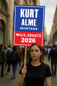 Kurt Alme For Montana Senate 2026 Election Sign, Anti-Trump, Political Campaign Sign, Senate Election 2026 Race Poster Sign