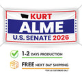 Kurt Alme For Montana U.S. Senate Banner Sign, 13 oz Waterproof US Senate Election 2026, Democrate Vinyl Banner With Metal Grommets