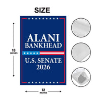 Alani Bankhead For Montana Senate 2026 Garden Flag, Double Sided, 2026 Senate Flag, Elections Flag, Anti-Trump, Race Red White Blue Flag