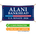 Alani Bankhead For Montana U.S. Senate Banner Sign, 13 oz Waterproof US Senate Election 2026, Democrate Vinyl Banner With Metal Grommets
