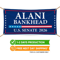 Alani Bankhead For Montana U.S. Senate Banner Sign, 13 oz Waterproof US Senate Election 2026, Democrate Vinyl Banner With Metal Grommets