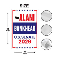 Alani Bankhead For Montana Senate 2026 Garden Flag, Double Sided, 2026 Senate Flag, Elections Flag, Anti-Trump, Race Red White Blue Flag