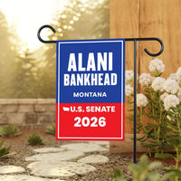 Alani Bankhead For Montana Senate 2026 Garden Flag, Double Sided, 2026 Senate Flag, Elections Flag, Anti-Trump, Race Red White Blue Flag