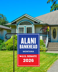 Alani Bankhead For Montana Senate 2026 Garden Flag, Double Sided, 2026 Senate Flag, Elections Flag, Anti-Trump, Race Red White Blue Flag